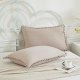 Taupe Pillowcases, Khaki Taupe Standard Pillow Cases Set of 2, 100% Washed Microfiber, Taupe Ball Fringe Pillow Cover, 2 Pack