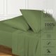 King Size Sheets Set (4 Pc), 100% Cotton Sheets, Cooling Sheets, 400 Thread Count, Soft & Luxury Sateen Weave Sheets for King Size Bed with 16'' Elasticized Deep Pockets - Sage