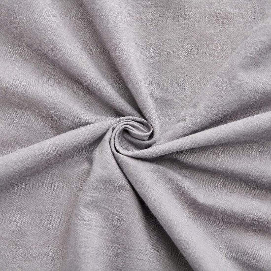 Ruffle Grey Pillow Cases Set of 2 Queen Size Pillow Shams, Shabby Pillow Cover Washed Cotton Farmhouse Pillowcases 20"x30"