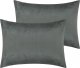 Velvet Pillowcases with Envelope Closure Set of 2 Soft and Durable (20"x30") Grey