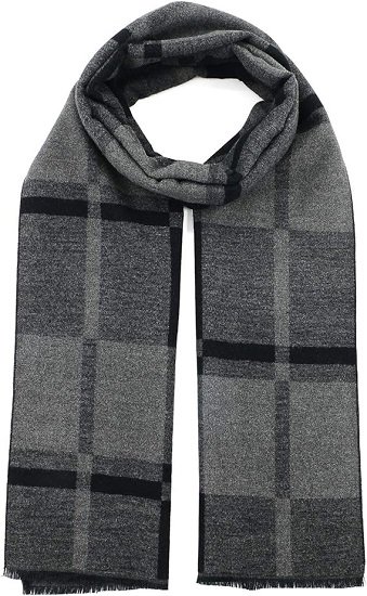 Mens Winter Warm Long Soft Scarf Plaid Tassel Scarf for Men Soft Classic Scarves