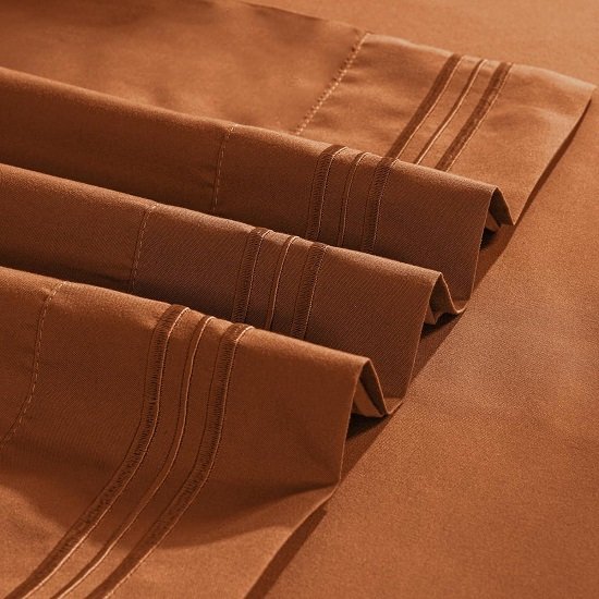 Microfiber Pillow Cases - Standard Size Set of 2-1800 Thread Count Ultra Soft Caramel Pumpkin Pillowcases - Wrinkle Resistant