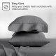Microfiber Pillow Cases - Standard Size Set of 2 Cooling Pillowcases Double Brushed Grey Pack Easy Care (Standard Pillowcase 2, Grey)